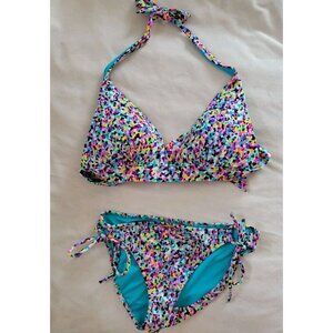 Victoria’s Secret Blue Confetti Pattern Bikini 2pcs Set, Women’s Top S/Bottom M